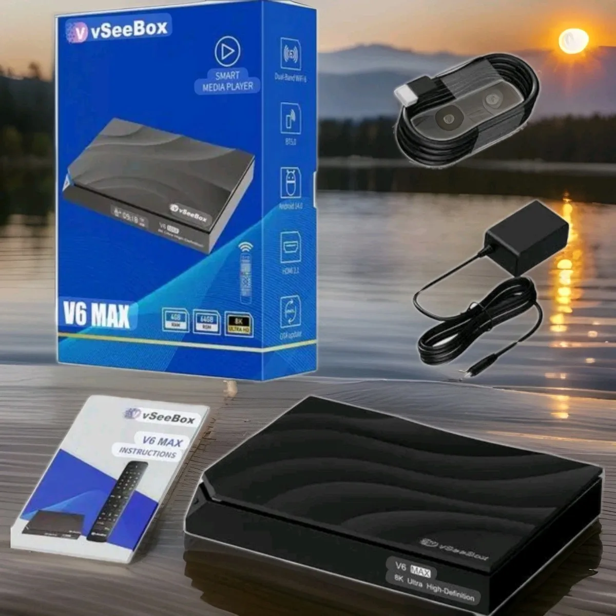 

vSeeBox V6 MAX 2026 8K Стриминг-бокс | 64 ГБ, НОВЫЙ, ЗАПЕЧАТАННЫЙ | БЕСПЛАТНАЯ ДОСТАВКА | Официальный дистрибьютор