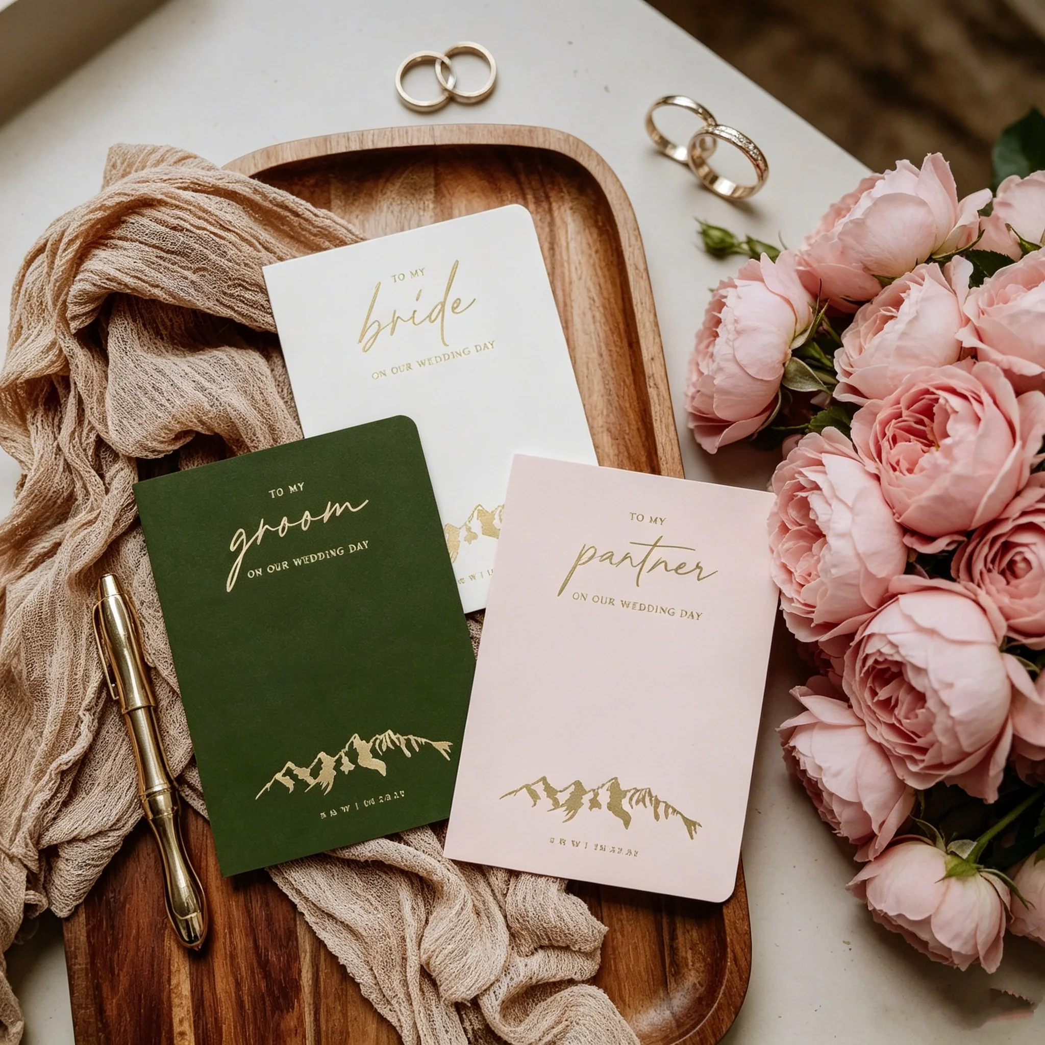 

Custom His & Hers Vow Books - Simple Modern Wedding Vow Booklets, Bride & Groom Gift for Elopement