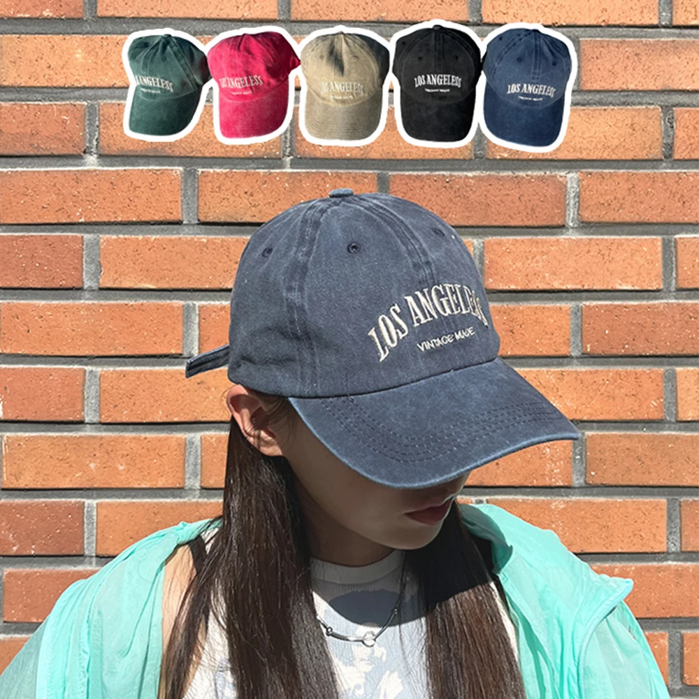 5color Women Men's couple vintage Rewear pretty letter Y2K Denim Washing Fashion Baseball Small Two Ball Cap Cap Cap