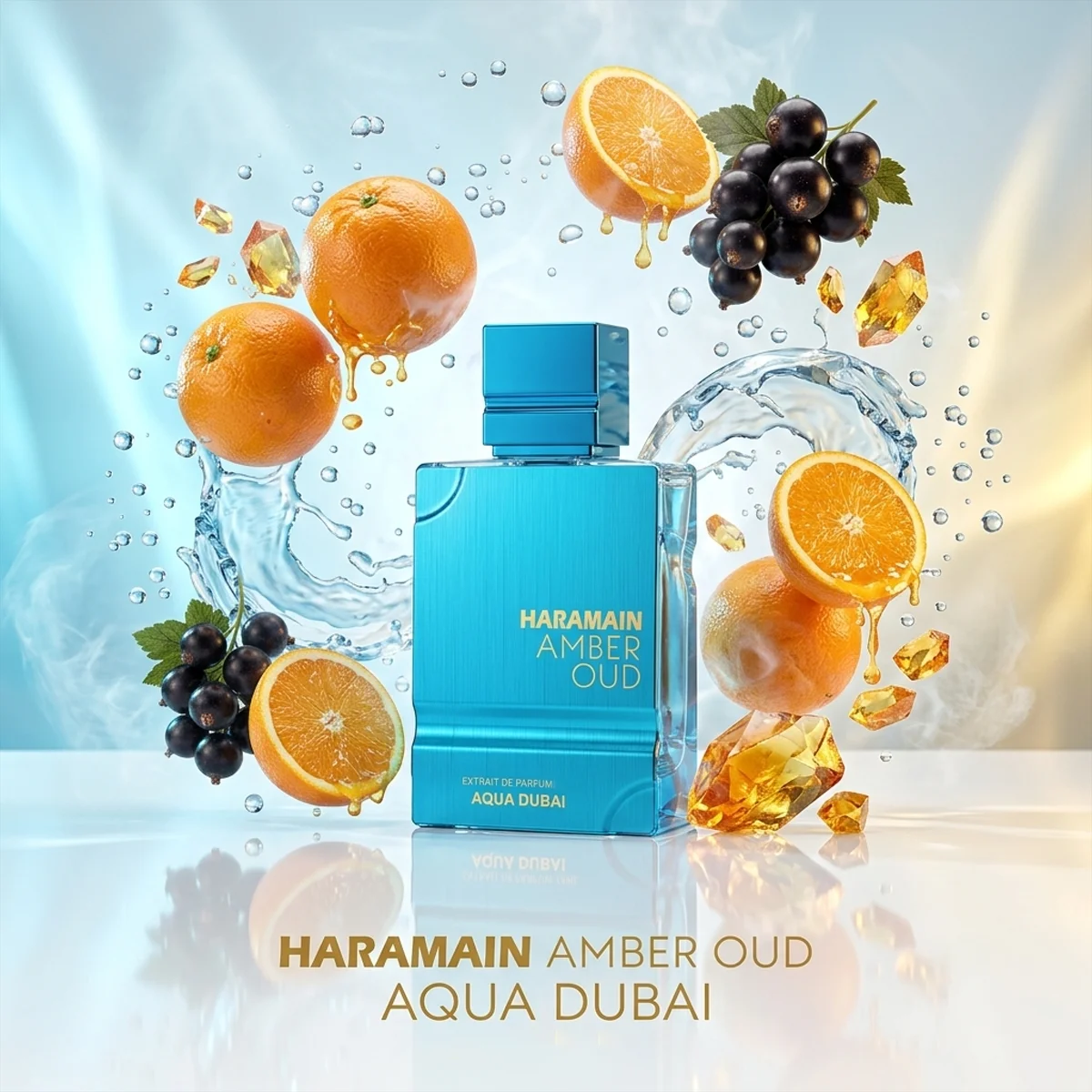 Al Haramain Amber Oud Aqua Dubai Perfume 60ml EDP Unisex Luxury Fragrance Long Lasting Fresh Bergamot Amber Musk Scent