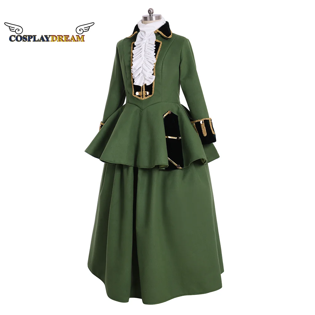 Victorian Medieval Women Green Riding Habit Ball Gown Dress 18th Century Riding Habit Out Walking Outfit