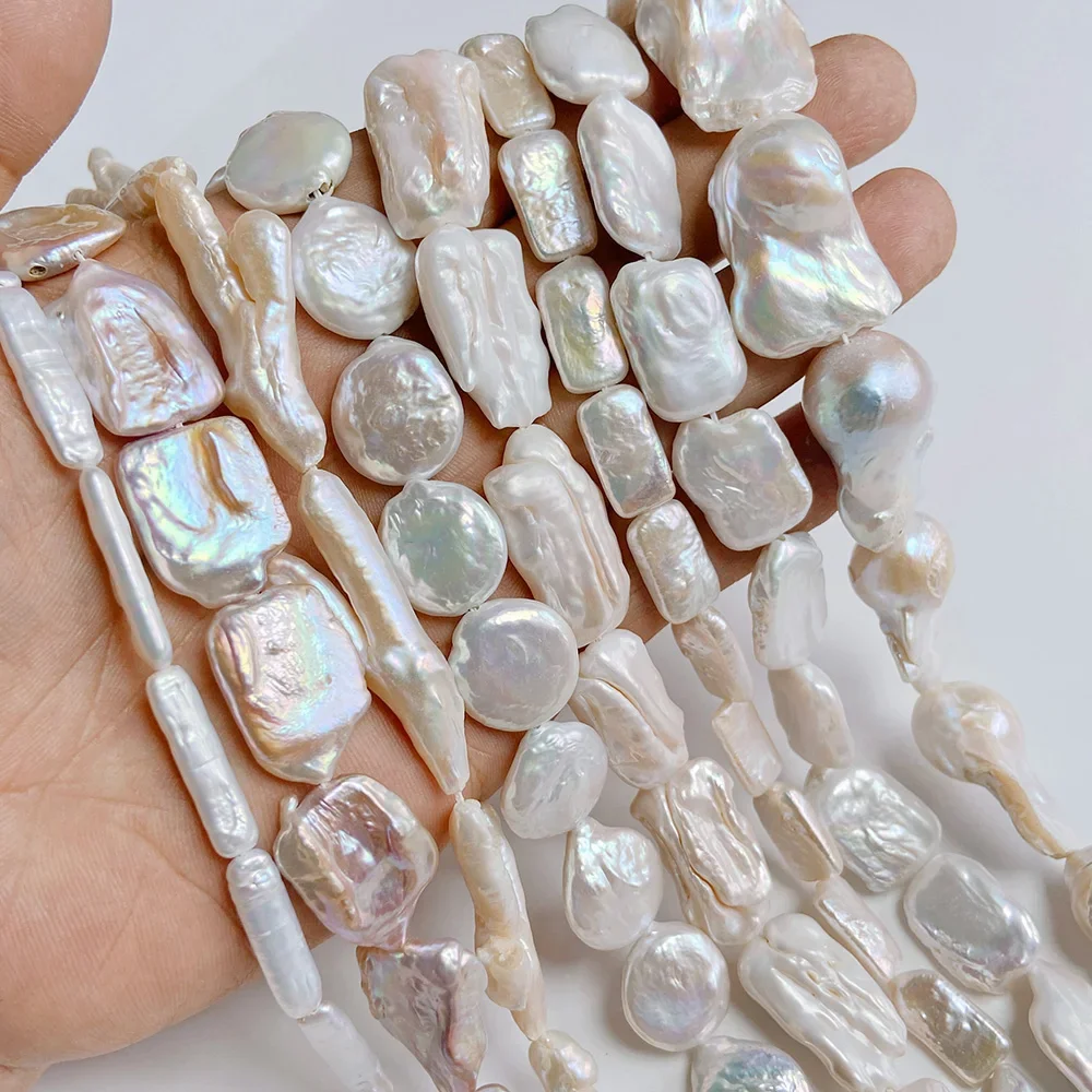 100% Natuurlijke Parels Kralen Bedels Witte Zoetwater Barokke Parel Losse Kralen Voor Sieraden Maken DIY Ketting Oorbellen Armband