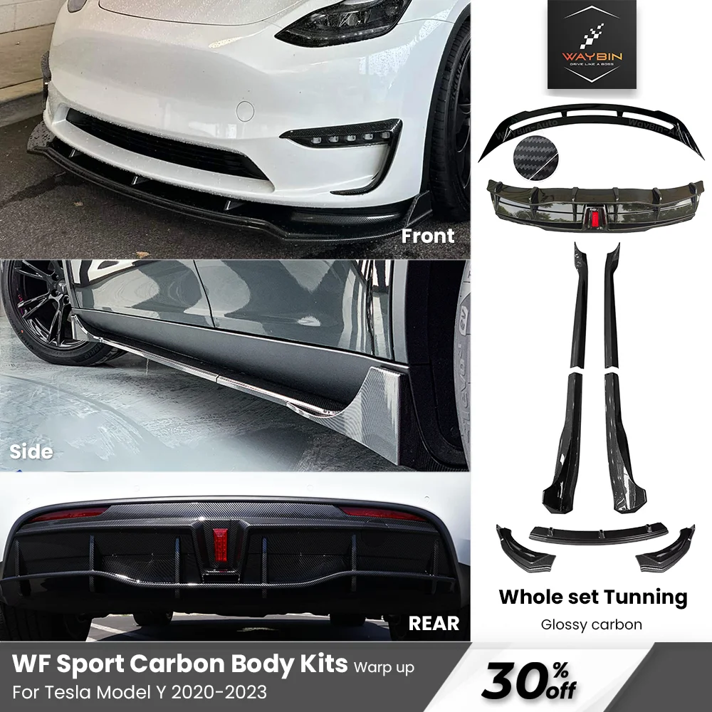 

Tesla Body Kits 2023 Front Bumper Lip Rear Diffuser Sdie splitter Rear Spoiler Tuning For Tesla Model Y 2020- 2023