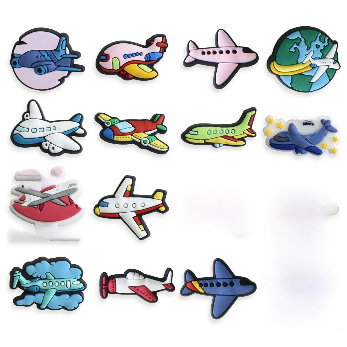 Breloques de chaussures d'avion pour Crocs, accessoires de chaussures en PVC, Badge d'avion pour femmes, sandales, boucle, épingles pour enfants, décoration pour hommes, Jeans