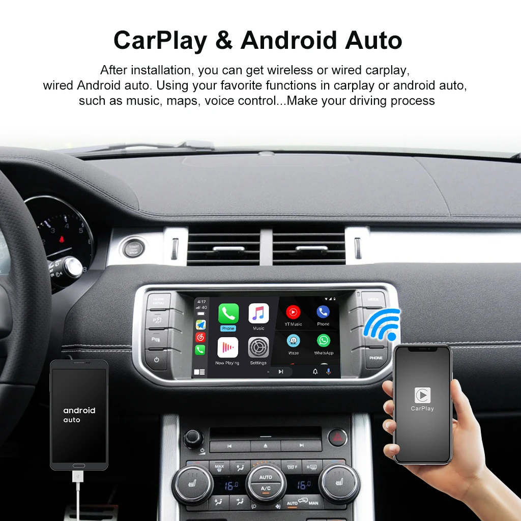 JoyeAuto Wireless Apple CarPlay Interface For Land Rover Discovery Range Rover Sport Evoque Vogue Android Auto Car Play Retrofit