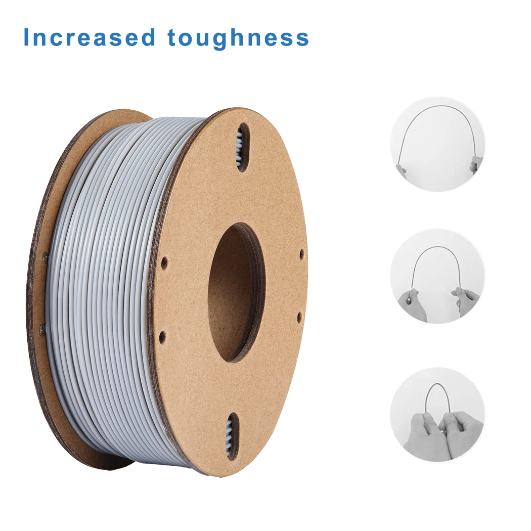 Likesilk 95A خيوط TPU، خيوط طابعة ثلاثية الأبعاد مرنة وناعمة 1.75 مم، دقة الأبعاد +/- 0.03، بكرة 250 جرام (TPU-Gray-250G)