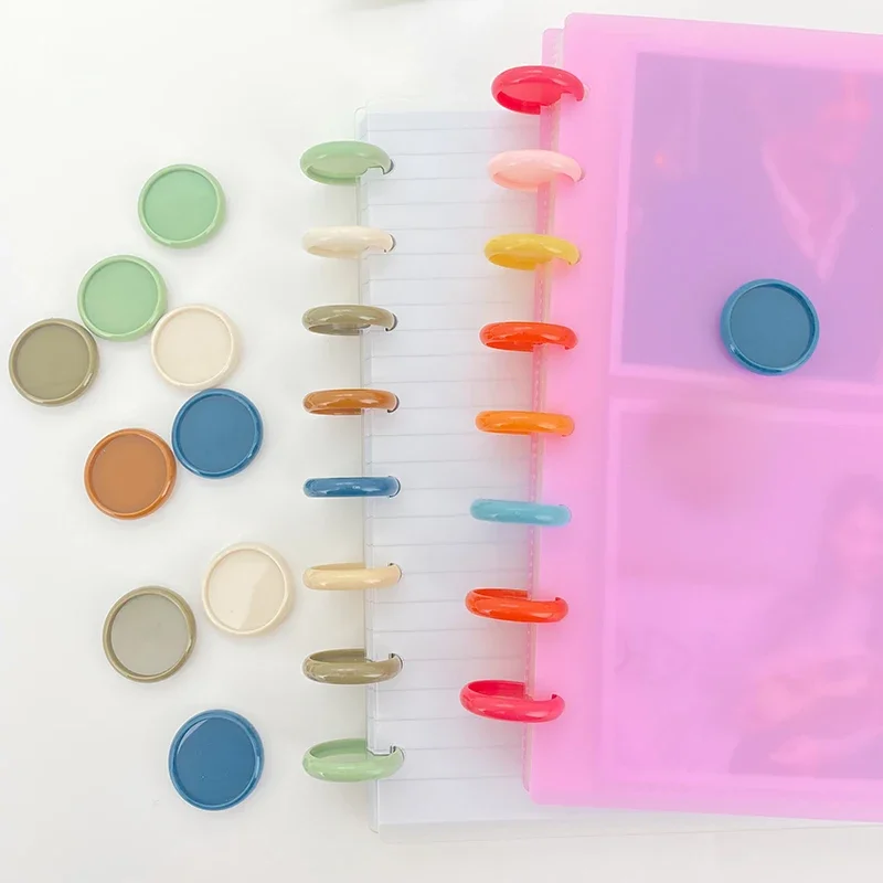 12 pièces 24mm trou de champignon reliure anneau disques en plastique pour cahier et Journal planificateur anneau en plastique classeurs de poitrine fournitures de bureau