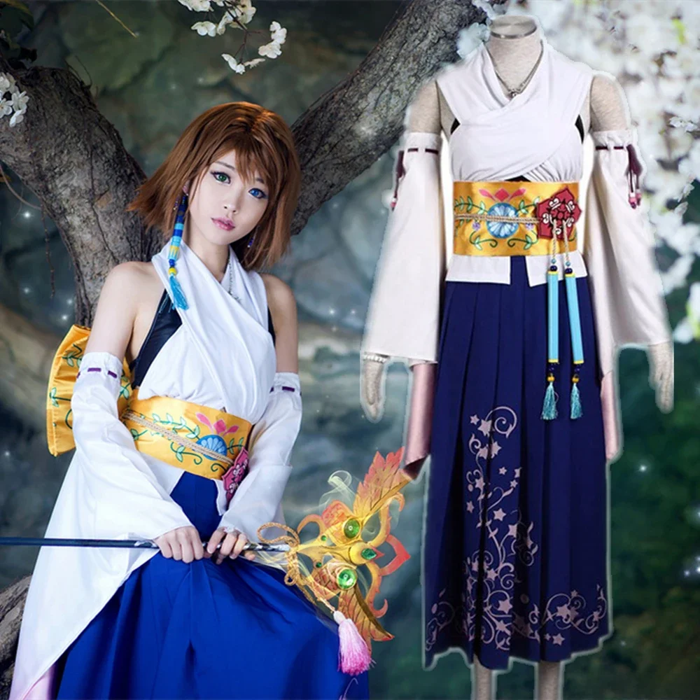 MMGG Final Fantasy Ten Yuna Summoned Cosplay Kostuum Outfit Hoge kwaliteit Hetzelfde als origineel karakter Kindermaat Volwassen maat Pus-maat - afbeelding 2