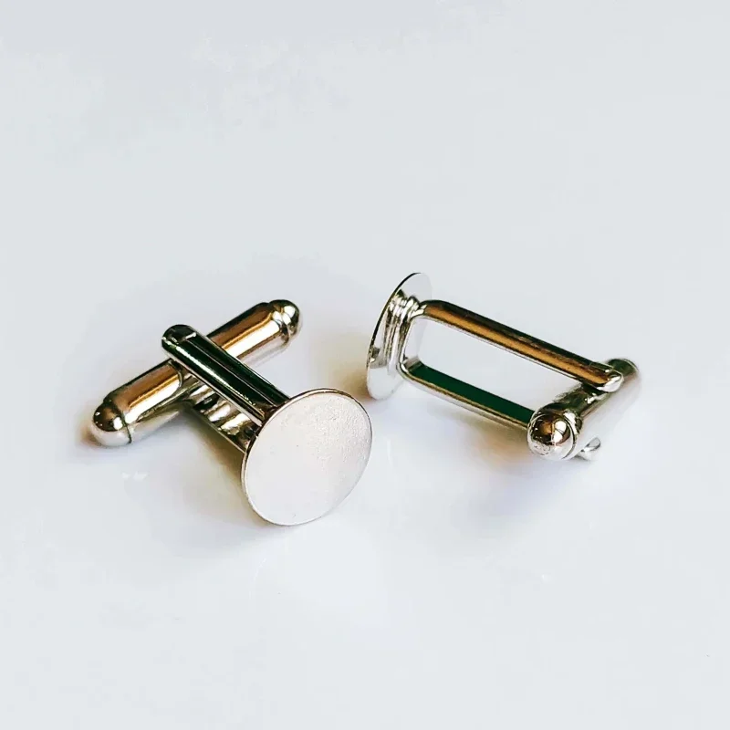 10 sztuk 10mm biały k kolor platerowane spinki do mankietów podstawa Cameo Cabochon wysokiej jakości elementy do znalezienia biżuterii — zdjęcie 2