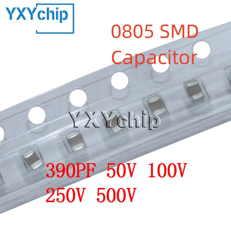 50PCS 0805 390PF 50V 100V 250V 500V ±10% 391K X7R SMD Chip Multilayer Ceramic Capacitor