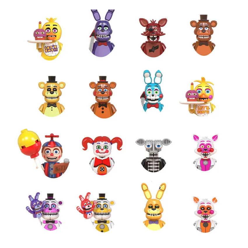 FNAF Five Nights Freddyed Building Blocks bricks Nightmare In Stock Chica Foxy Spintraft Bricks Figures Gift Toys Kids