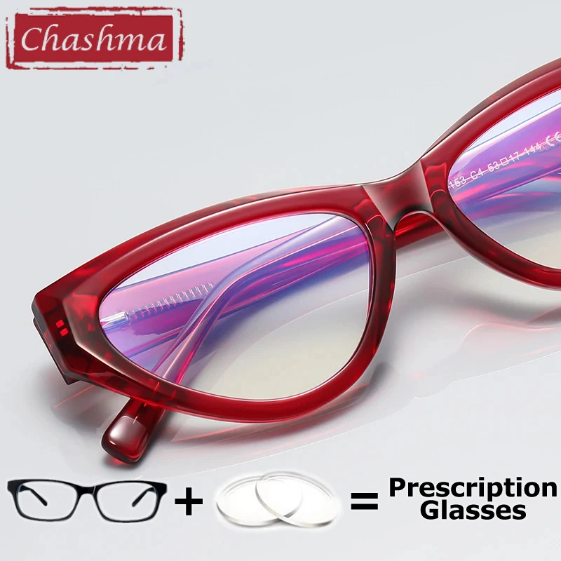 

Очки по рецепту Chashma, женские оптические очки для близорукости, защита от синего цвета, оправа для очков для девочек, маленькие очки для чтения «кошачий глаз»
