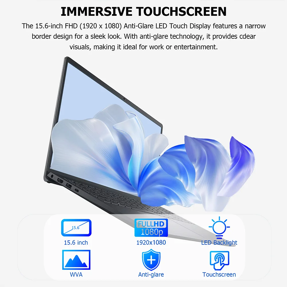 Dell Inspiron 3530 Laptop Touchscreen FHD da 15.6 ", Intel Core i7-1355U, RAM fino a 64GB, SSD da 4TB, tastiera numerica, WiFi 6,Win 11, nero