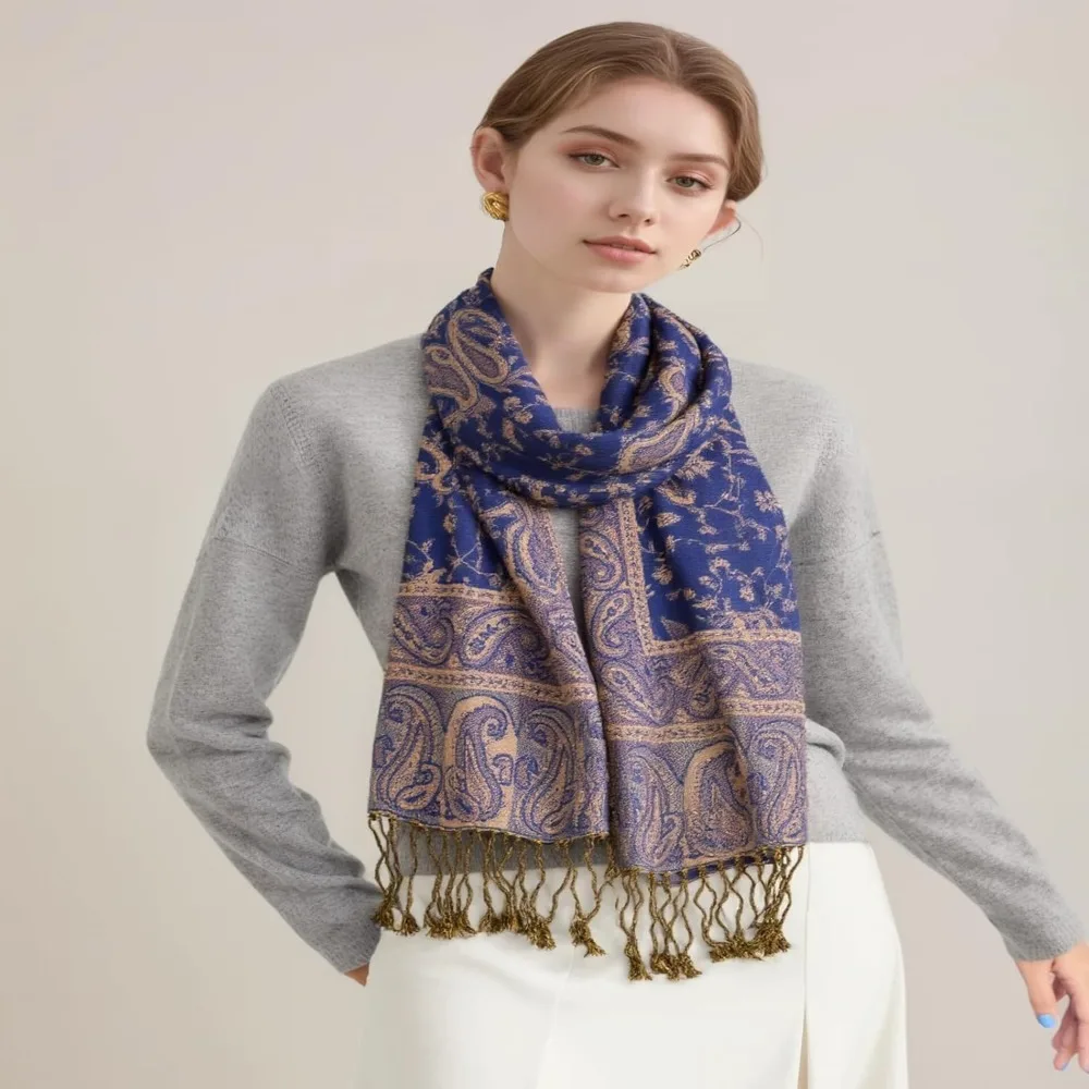 شالات الباشمينا الملمسية للنساء، وشاح الهذيان الناعم والحريري القابل للعكس للرجال #2