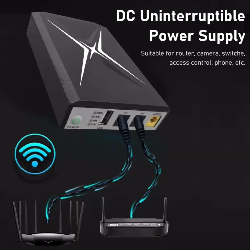 Mini UPS Battery Backup 10400mAh Uninterruptible Power Supply for Security Camera Router WiFi