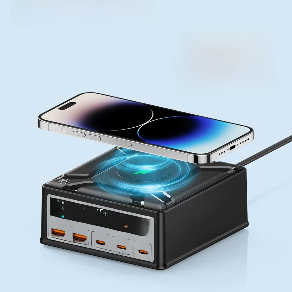 260 W USB C GaN-oplader, draadloze desktopoplader PD3.1 140 W 100 W snellaadstation, voeding voor MacBook Pro iPhone 15 Samsung - afbeelding 2
