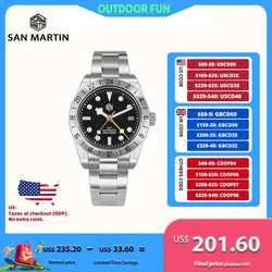 San Martin 39mm BB Gstuff NH34 existent Montre-Bracelet Homme Date BGW-X1 Shoous Montre zones me Étanche 10Bar Saphir SN0054E