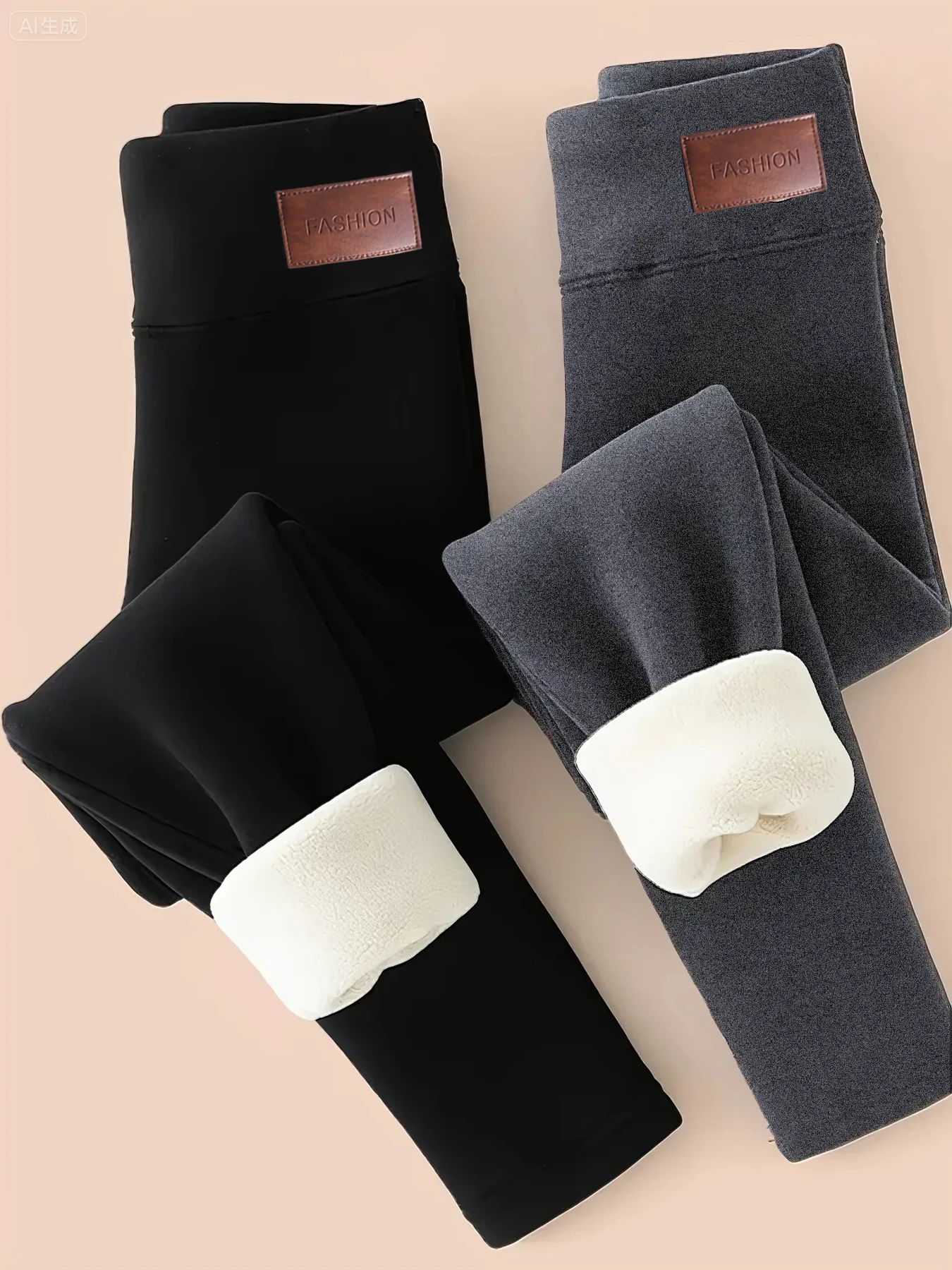 

2 Pack Winter Sport Leggings High Waist Thick Wool Pants,Warm Velvet Thick Thermal Pants Fleece Legging Winter Clothes Women