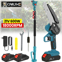 OWJHE 2.5m Electric Chainsaw Telescoping Pole 2 IN 1 Pruner High Branch Saw Hand Saw Garden Tree Pruning Tool For Makita Battery