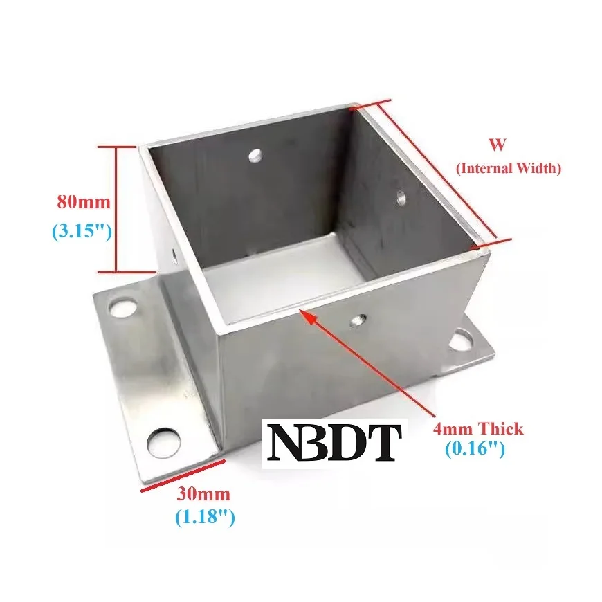 1Piece 304 Stainless Steel Square Post Base Flange Bracket With Screws For Outdoor Pergola Fence Pavilio Rail