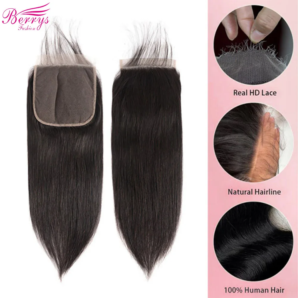 شعر برازيلي طبيعي دانتيل إغلاق أمامي ، شعر مستقيم ، 6x6 ، 4x4 ، 5x5 ، للنساء