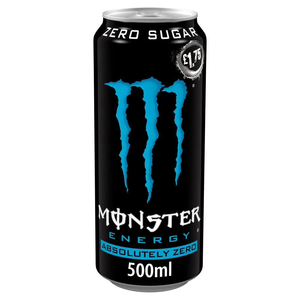 Monster Energy Drink Absolutely Zero Sugar Pack of 12 x 500ml