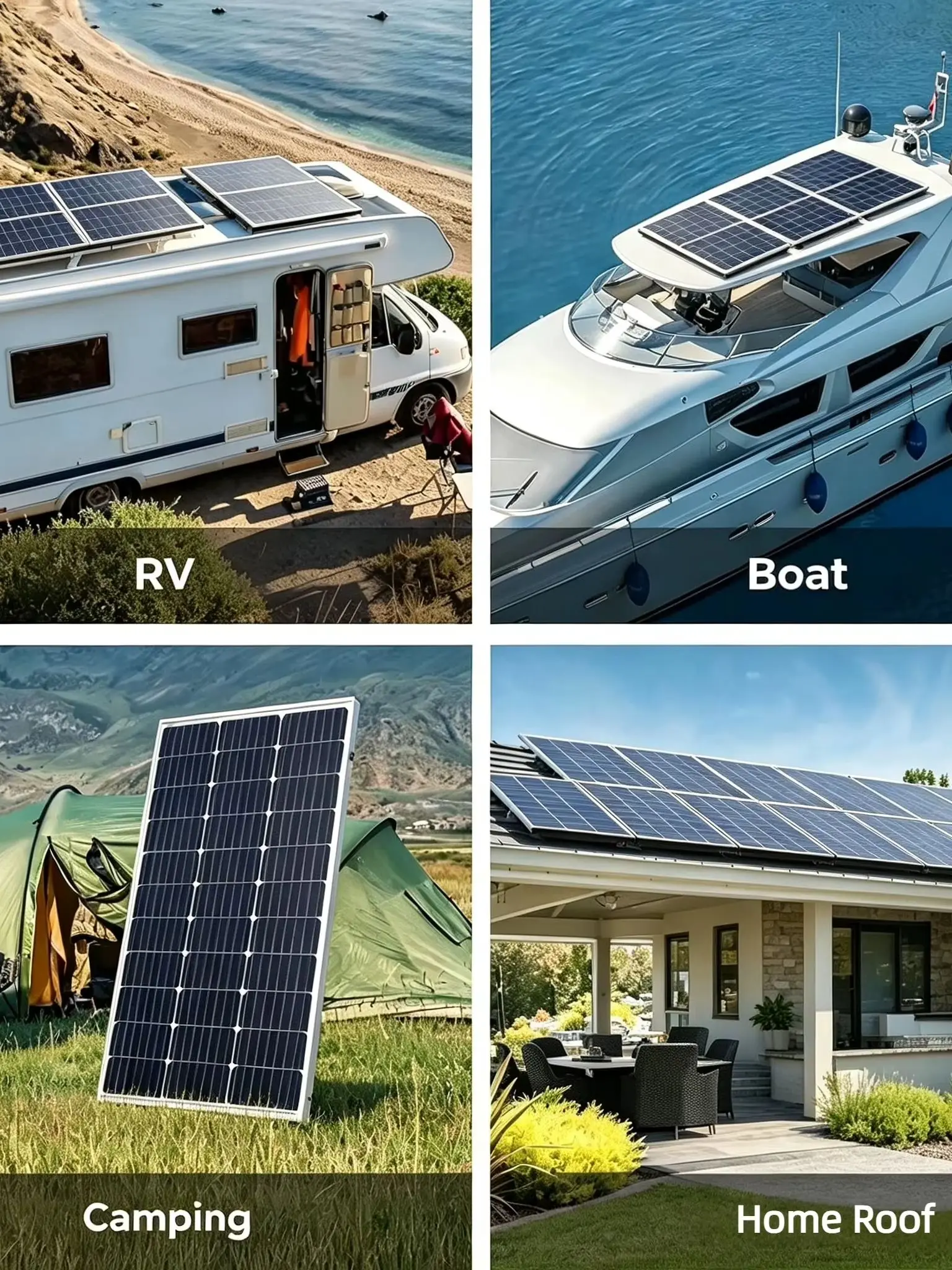 100W Solarpanel aus gehärtetem Glas mit Aluminiumrahmen, hocheffizientes monokristallines PV-Modul, wasserdichtes und langlebiges Off-Grid-Solarladegerät für Wohnmobile, Boote, Balkone, 12V-Batterie