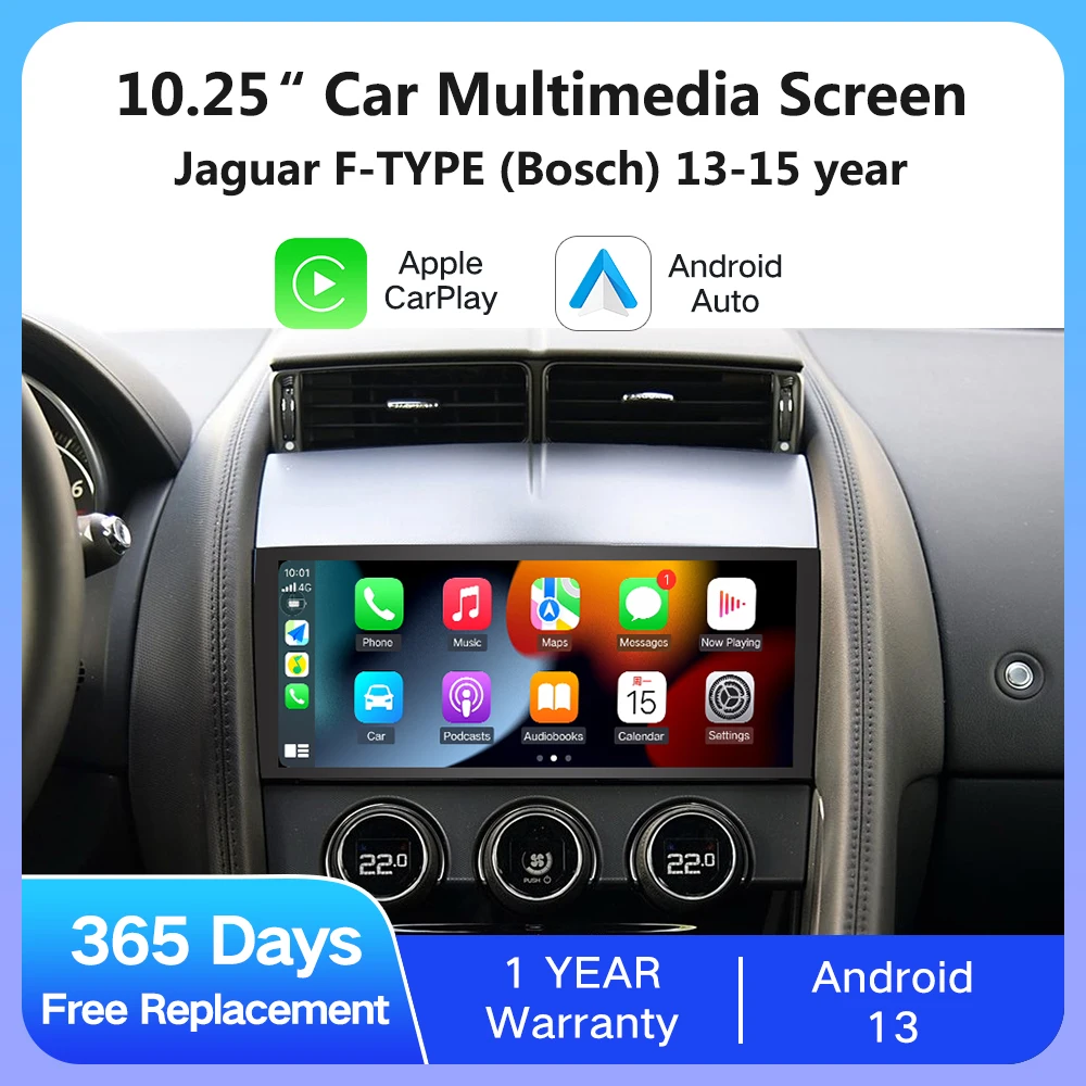 10.25 Polegada android multimídia tela de navegação gps para jaguar F-TYPE bosch 2013-2015 estilo oem unidade principal estéreo do carro da exposição do carro