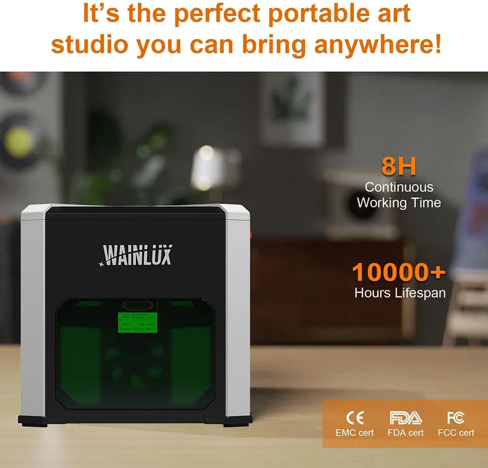 Wainlux Laser Engraver K6 Mark Printer Cutter Woodworking Machines Plastic 3000mw Bluetooth Mini Laser Engraving Marking Machine