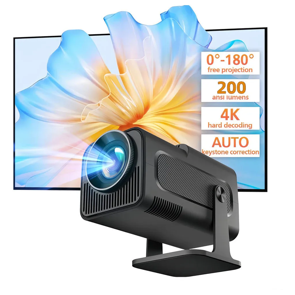Projetor Smart HY 320 Mini Preto Original Android 13.0 Full 4K HD Bluetooth Wi-Fi