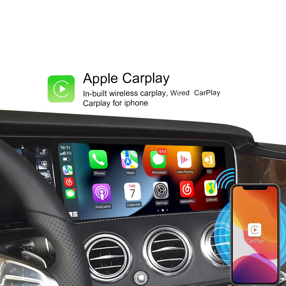 

Hualingan Android13 CarPlay AI Box Touch Screen For Mercedes S Class W222 NTG5.0 2014-2018 Apple CarPlay Android Auto Youtube