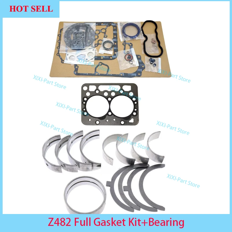 

For Kubota Z482 Full Gasket Kit Set+Piston Ring 67*1.5HK+1.5+3 Z482-0 Cylinder Head GasketOverhaul Rebuild Kit 67*1.5HK+1.5+3