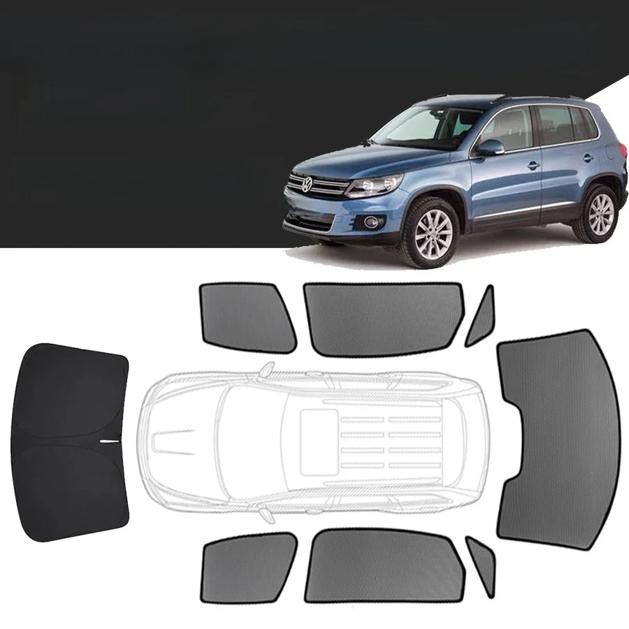 Aangepaste Autoruit Zonnescherm Voor Volkswagen Tiguan 1e Gen Mk1 2007 - 2016 Vw Magnetische Gordijn Mesh Voorruit Frame Gordijn - afbeelding 2