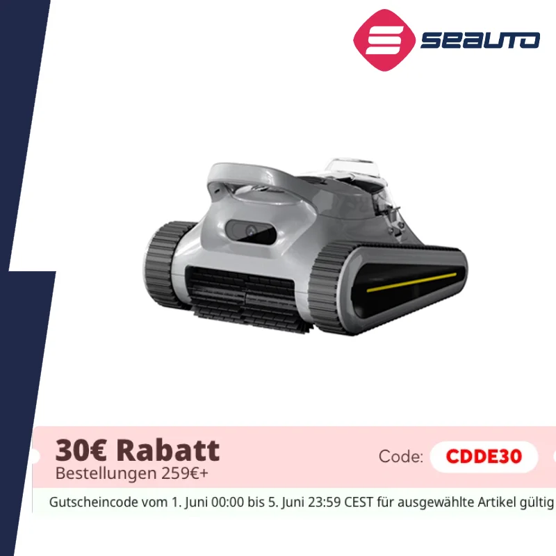 Seauto Akku-Pool-Staubsaugerroboter, 180 Minuten, zum Laufen, Wandklettern für oberirdische und
