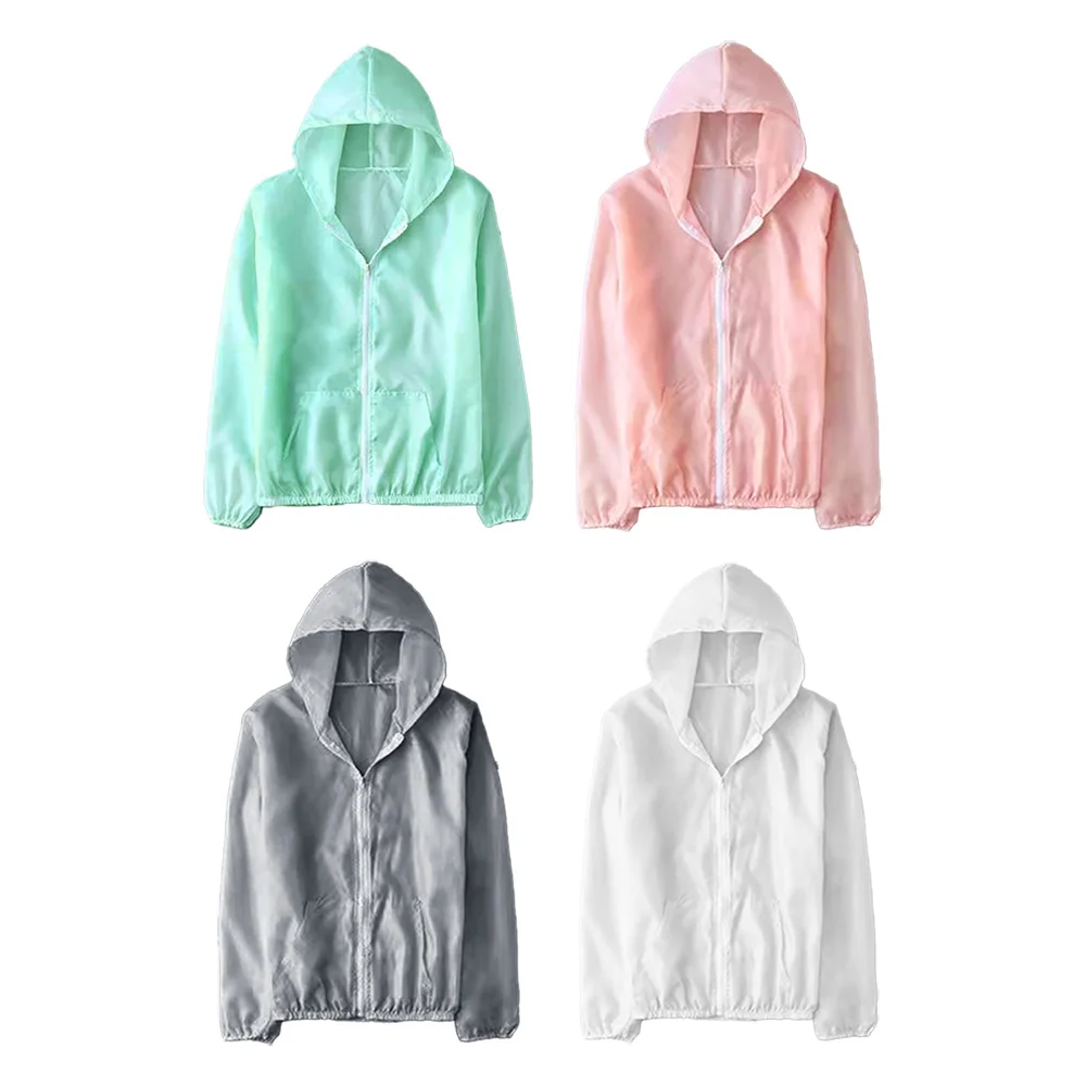 Glam Dias women Summer ultra lightweight hoody see-through wind screen