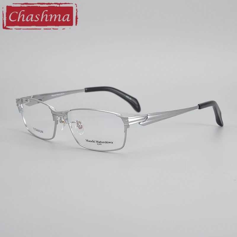 

Chashma Optical Elegant Men Eyeglasses Pure Titanium Big Face Eyewear Prescription Glasses Frame Spectacles Long Temples 148mm