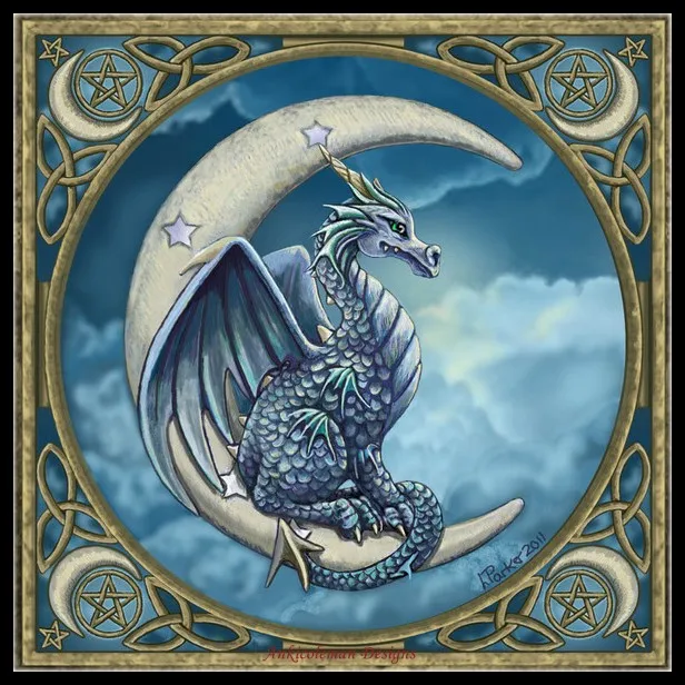 Moonlight Dragon - Counted Cross Stitch Kits - DIY Handmade Needlework Embroidery 14 CT Aida Cross Stitch Sets DMC Color