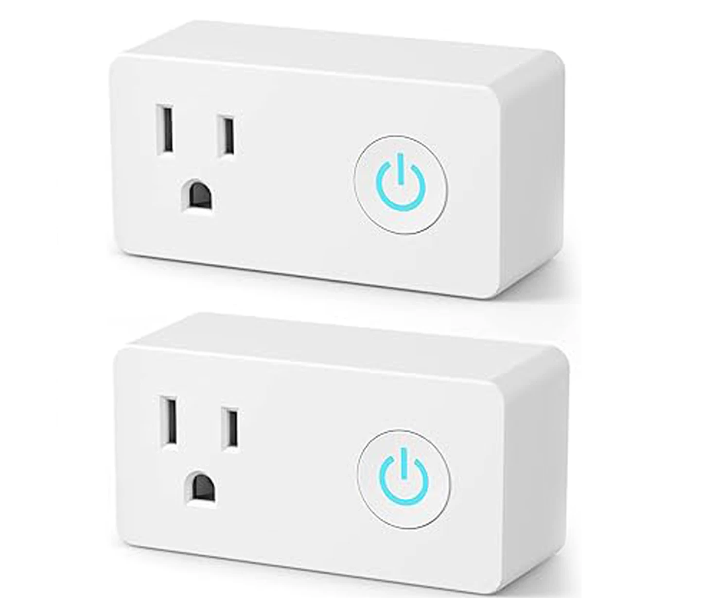 2 Pack WiFi Heavy Duty Smart Plug Outlet, Required with Timer Function, White, Compatible with Alexa and Google Assistant, 2.4 G