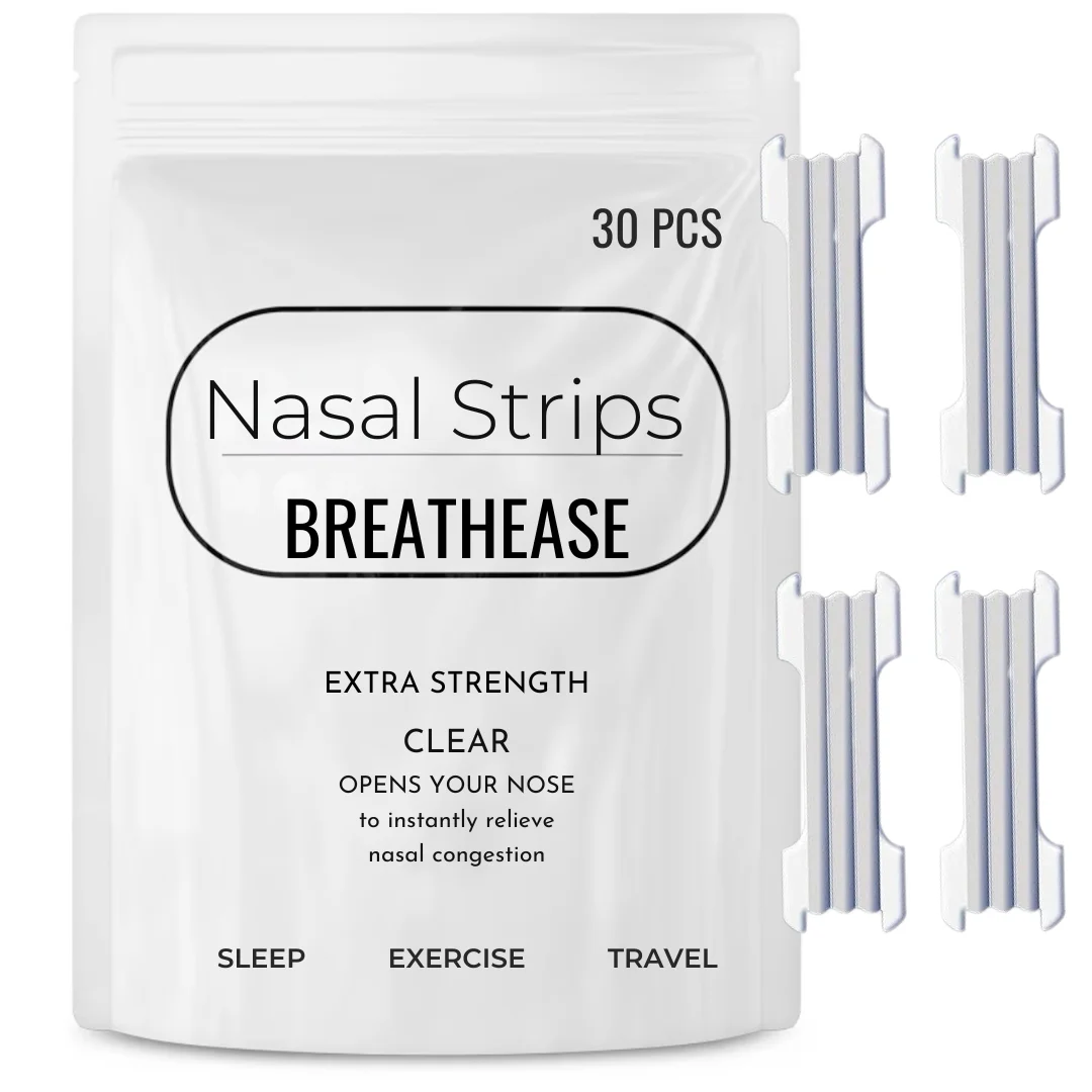 30/60PCS Nose Strips Extra Strength Nasal Strips Relief Strips for Better Sleep Transparent Anti Snoring Strips for Men & Women