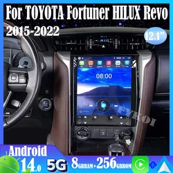안드로이드 15도요타 Fortuner HILUX Revo 2015-2022 자동차 라디오 자동차 멀티미디어 테슬라 스크린 Carplay 자동 블루투스 GPS WIFI