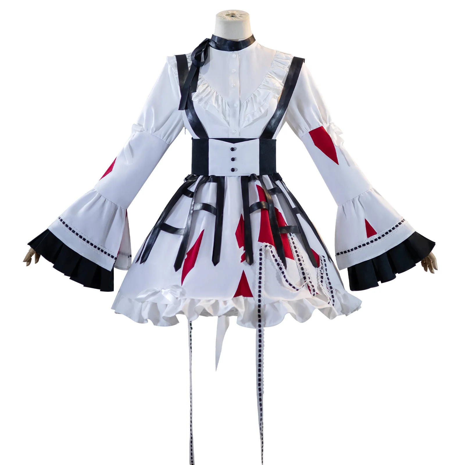 暁山瑞希コスプレ衣装 Project SEKAIキャラクターコスプレ 白いロリータワンピース ゴシックパンク風コスチューム