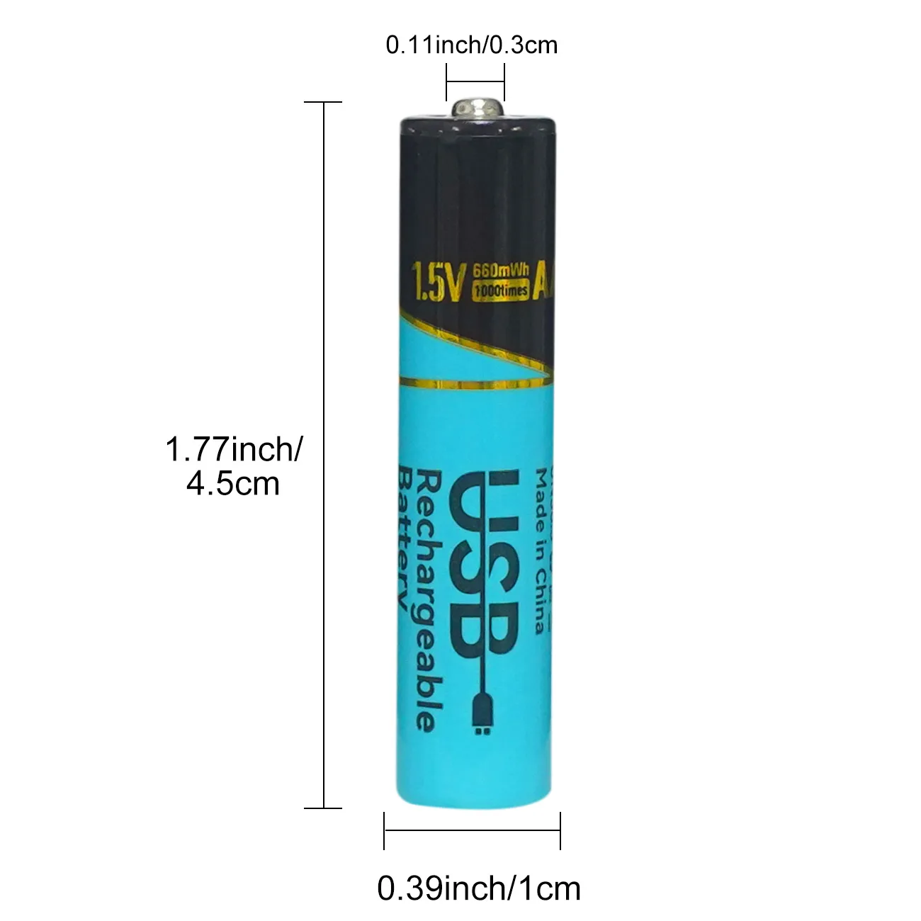 Skywolfeye 2Pcs 1.5V AAA USB Rechargeable Batteries 660mWh Lithium Batteries with Type C Cable Fast Charging for Mouse Toy