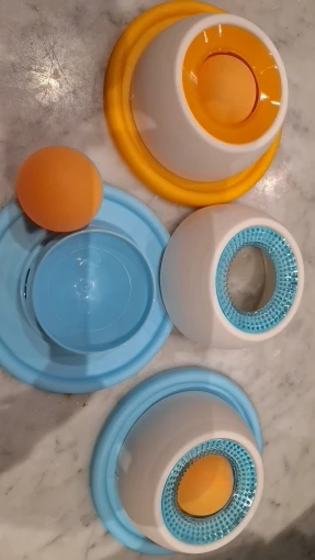 Customer review photo for Pet Lick Bowl with Rolling Ball Slow Feeder