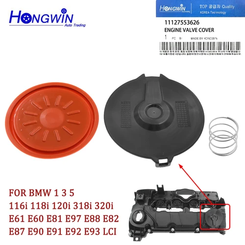11127553626 7553626   Kit de reparación de tapa de válvula PCV, membrana de 80mm para BMW 1 3 5 116i 118i 120i 318i 320i E61 E60 E81 E97 E88 N43