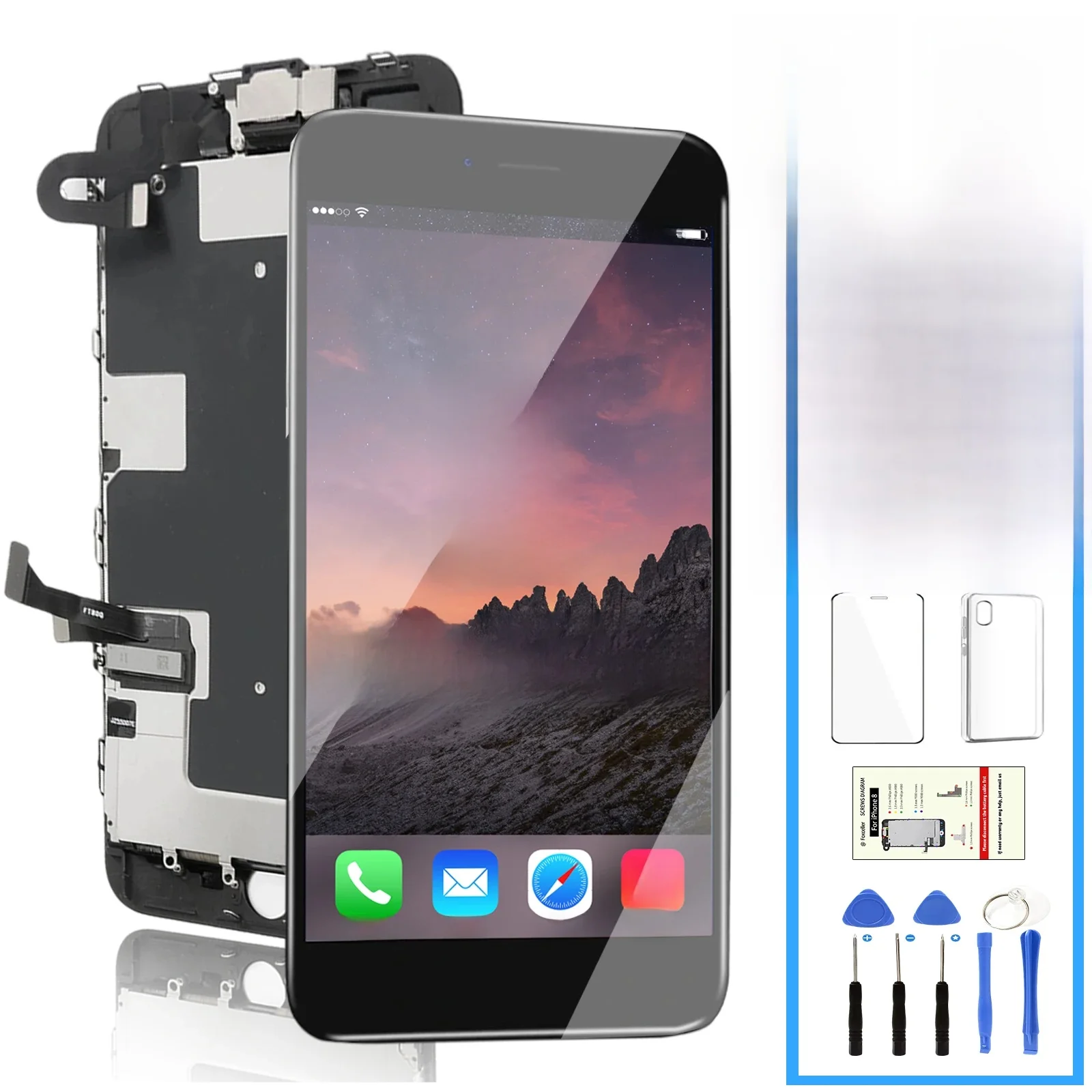 Ekran LCD do iPhone'a 7 8 Plus SE 2 2020 SE2 Pełny zestaw Zestaw do wymiany wyświetlacza Kompletny zestaw dotykowy Digitizer + aparat + słuchawka — zdjęcie 2