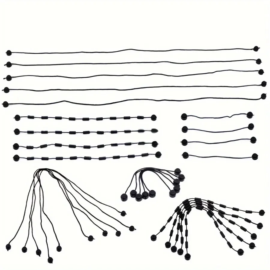 5pcs Black Spider Silk Rope Connectors, 23.5cm Building Bricks Chain Building Block 14226 63141 Accessories High-Tech MOC Blocks