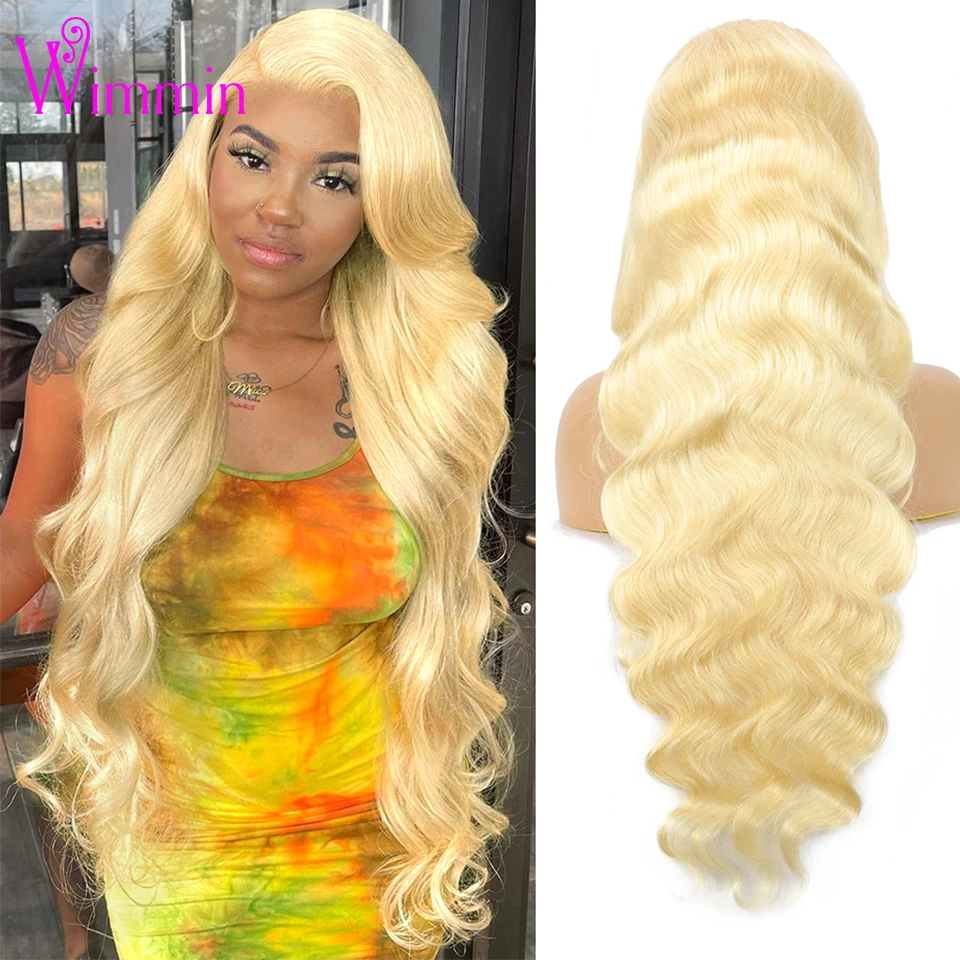 

613 Transparent HD 13x6 Lace Frontal Wig Body Wave Blonde Pre Plucked With Baby Hair 28 30 Inch Brazilian Remy Human Hair Wigs