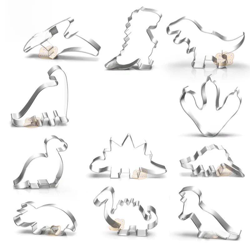 Emporte-pièce dinosaure en acier inoxydable, moule à pain, sucre, Biscuit, tampon à pression, gaufreur, bricolage, gâteau Fondant, cuisson Sandwich pour enfants