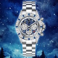 Iced Out Diamond Men's Watches Automatic Mechanical Waterproof Moon Phase Luxury Relogios Masculino Drop Shipping