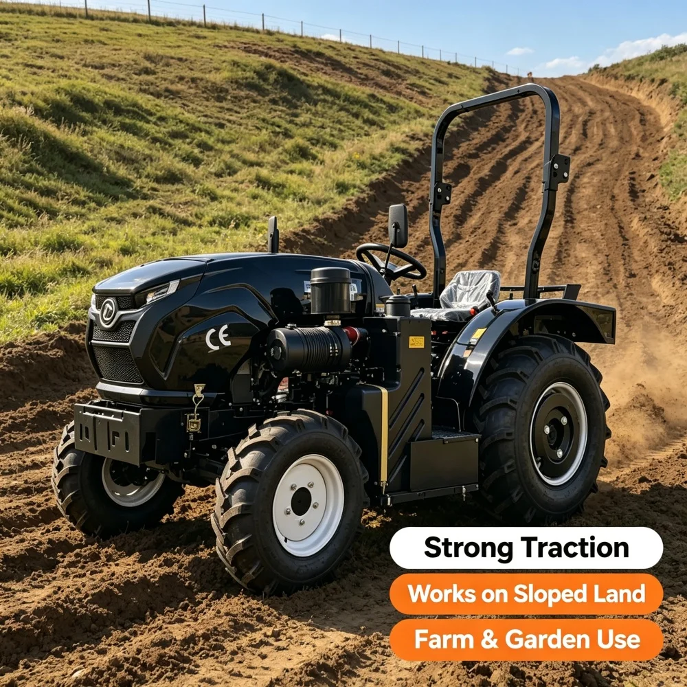 Farm Tractor 50HP 4WD Diesel CE Euro5, Cabin Optional, Multiple Farm Implements for Farmland Orchard